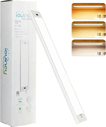 18 Inch Under Cabinet Lights Plug in, Hand Wave Activated Under Cabinet Lighting for Kitchen, 5 CCT Dimmable Under Counter Lighting, Kitchen Lights Under Cabinet Task Lighting, 450LM 8W