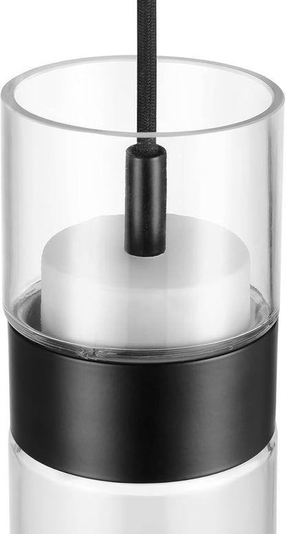 Globe Electric Jessica 9W LED Integrated Up/Down Pendant Lighting, Matte Black, 5ft Black Fabric Cord, Dimmable, 90 CRI, 2700 Kelvin, 550 Lumens