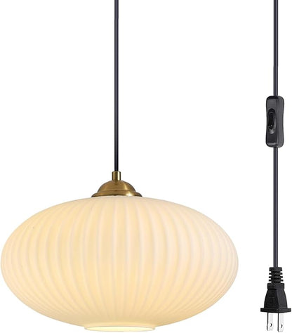 Antique Brass Pendant Lighting Bedroom Plug in Ceiling Light Gold and White Pendant Lights Kitchen Island Large Plug in Chandelier Modern Glass Hanging Lamp