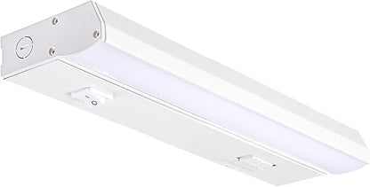 PARMIDA LED Under Cabinet Lighting, Hardwired Installation, 10 Inch, 6.5W, 5CCT Color Selectable - 2700K/3000K/4000K/5000K/6000K, ETL Listed, 120V, Dimmable, 450 Lumens, White Finish