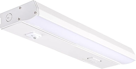 PARMIDA LED Under Cabinet Lighting, Hardwired Installation, 10 Inch, 6.5W, 5CCT Color Selectable - 2700K/3000K/4000K/5000K/6000K, ETL Listed, 120V, Dimmable, 450 Lumens, White Finish