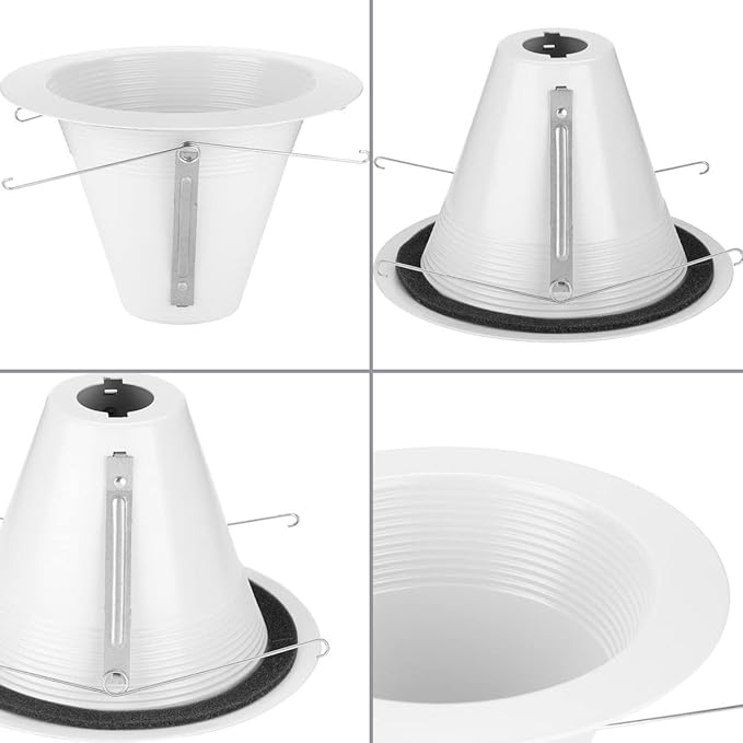 Progress Lighting P806002-028 6" Recessed Splay Baffle Trim Satin White 6" Housing (P806N Series), 5.177x8x8