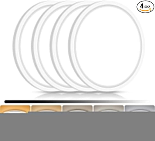 libtit 4Pack 7inch LED Flush Mount Ceiling Light, Dimmable & 5Color Temperatures (3000K-6500K), 15W Round Slim White Light Fixture for Closet Hallway Kitchen Bathroom Laundry