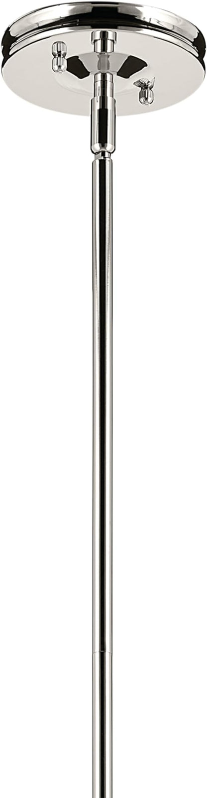 Kichler Laria 1-Light Pendant, Updated Traditional Light, Sloped Ceiling Compatible, for Kitchen with Opal Glass in Polished Nickel (19.75" x 16"), 52775PN