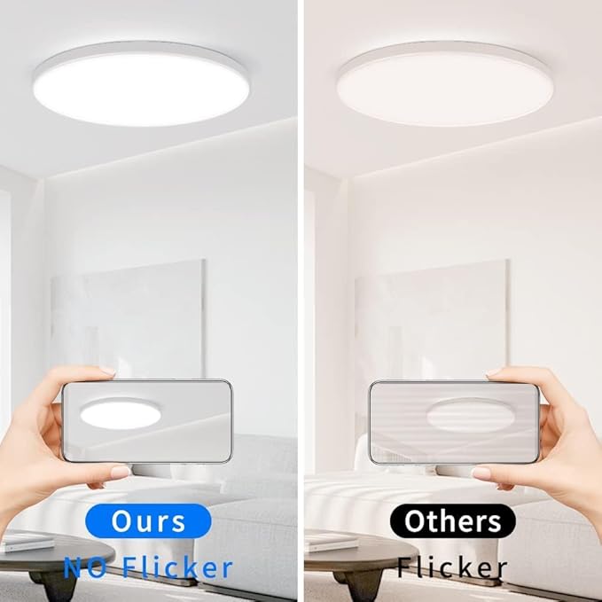 CHENBEN LED Flush Mount Ceiling Light Fixture,24W IP44 Shower Ceiling Light 11 Inch Waterproof Lights for Shower,7200K 2800LM Super Bright Kitchen Lighting Fixtures Ceiling for Bathroom Bedroom