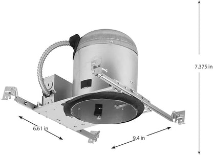 Progress Lighting P806N-N-MD-ICAT 6" Recessed New Construction Housing with Quick Link Connector 6" Trim