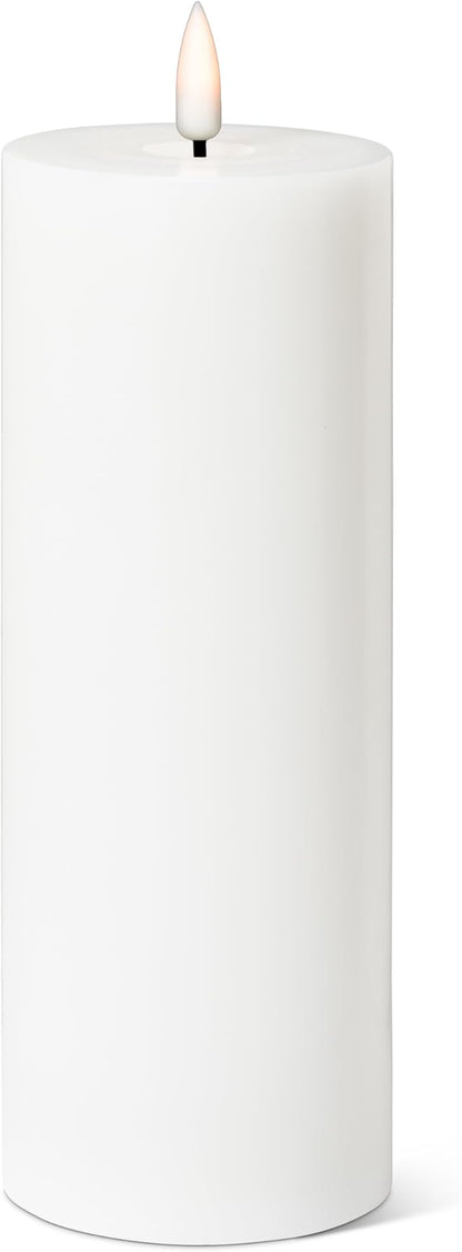 Abbott Collection Wax LED Flameless Pillar Candle - White (3x8 H)