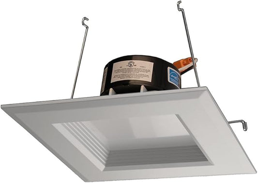 NICOR Lighting 5 inch White Square LED Recessed Downlight in 2700K (DQR5-10-120-2K-WH-BF)