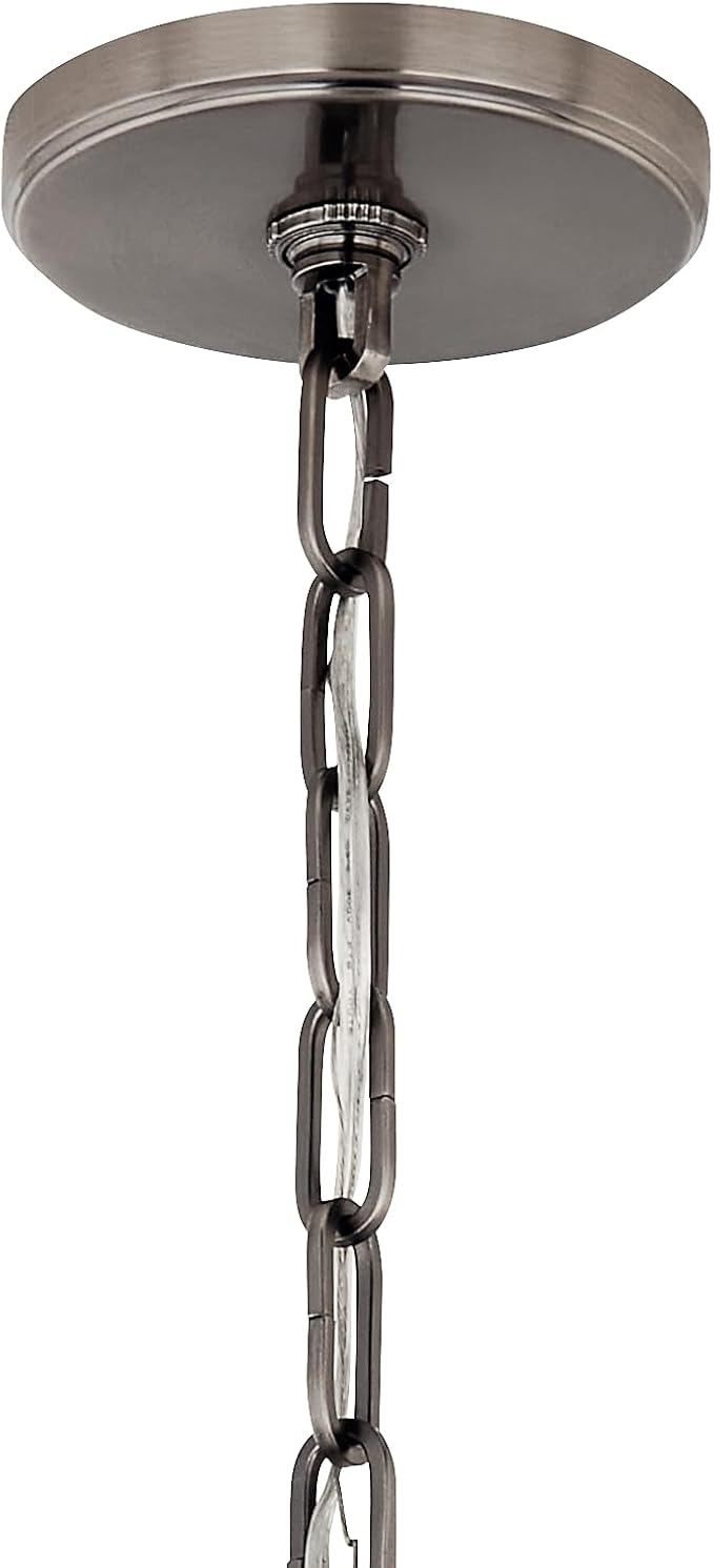 Kichler Etcher 2-Light Pendant Light Fixture, Updated Traditional Kitchen Island Hanging Light with Etched Painted White Glass Diffuser in Classic Pewter (22.5" x 18"), 52711CLP