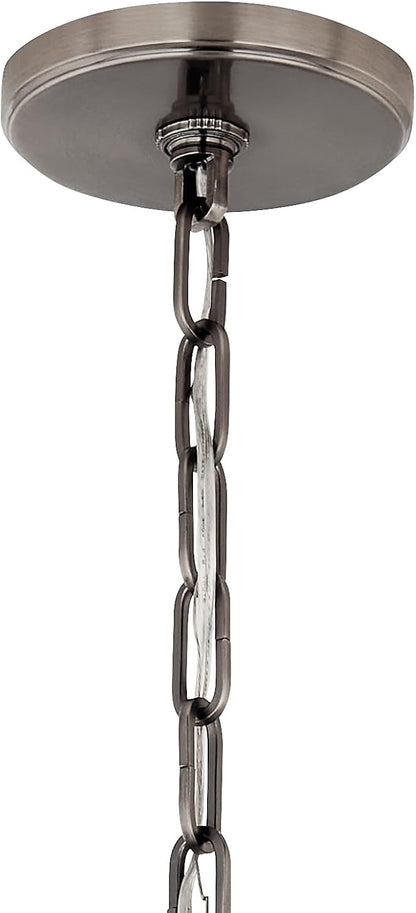 Kichler Etcher 2-Light Pendant Light Fixture, Updated Traditional Kitchen Island Hanging Light with Etched Painted White Glass Diffuser in Classic Pewter (22.5" x 18"), 52711CLP