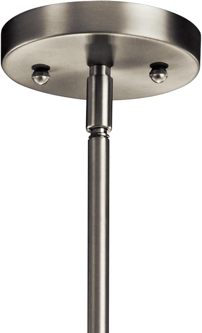 Kichler 42121NI Semi Flush Drum Pendant Lighting, Brushed Nickel 3-Light (20" W x 12" H) 300 Watts,Small (20" Width)