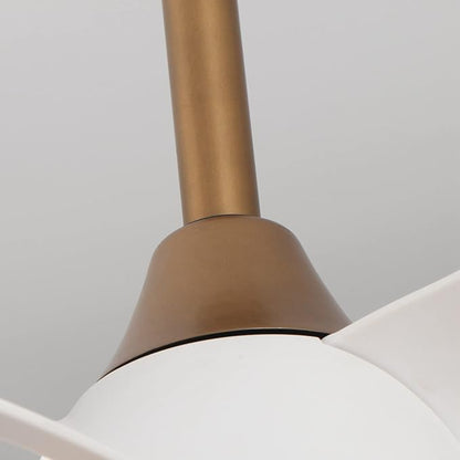 28 Inch White Gold Ceiling Fan with Light and Remote, Modern Small Ceiling Fan with Dimmable LED, 6-Speed Quiet DC Motor, Reversible Airflow, Use for Bedroom, Dining Room, Kitchen