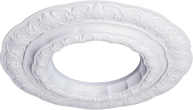 Ekena Millwork CM15LI Lisbon Ceiling Medallion, 15 3/8"OD x 7"ID x 1"P (Fits Canopies up to 7"), Factory Primed