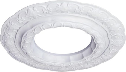 Ekena Millwork CM15LI Lisbon Ceiling Medallion, 15 3/8"OD x 7"ID x 1"P (Fits Canopies up to 7"), Factory Primed