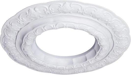 Ekena Millwork CM15LI Lisbon Ceiling Medallion, 15 3/8"OD x 7"ID x 1"P (Fits Canopies up to 7"), Factory Primed