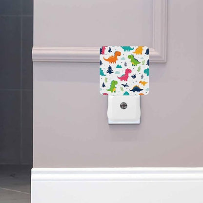 Dinosaur Cartoon Night Light Cute and Fun Plug into Wall with Dusk to Dawn Light Sensors 0.5W Warm Nightlights for Bedroom Bathroom Hallway