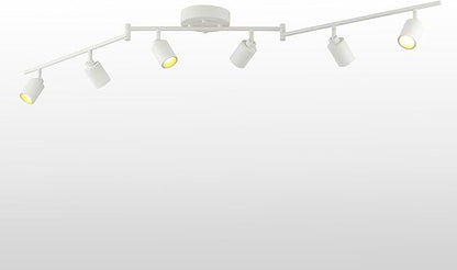 Shura White 6-Light Swivel Track Light with Rotatable Heads & Adjustable Arms, Integrated LED Bulbs, 5 ft. Ceiling Track Lighting Kit, 3000K, 3000 Lumens