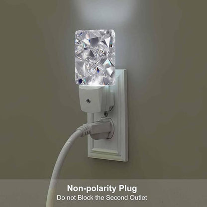 Crystal Night Light Abstract 3D Clear Texture 0.5W Night Lights Auto LED Lamp Energy Saving Square Lights for Room Bedroom Bathroom
