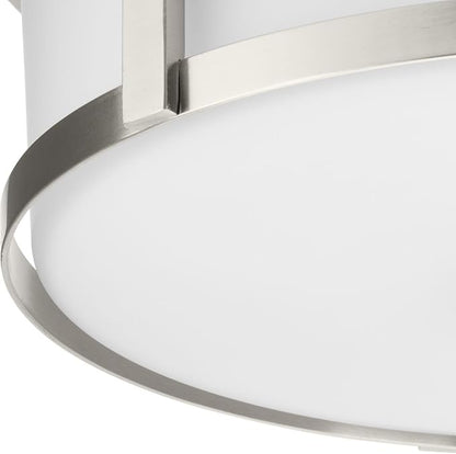Progress Lighting P350254-009 Gilliam - 2 Light Flush Mount in New Traditional Style-4.62 Inches Tall and 12.62 Inches Wide, Finish Color: Brushed Nickel