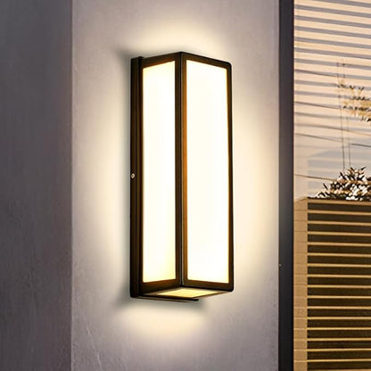 LED Aluminum Wall Sconce Waterproof Outdoor Wall Light,Modern Porch Wall Light (Large Rectangle-50W)
