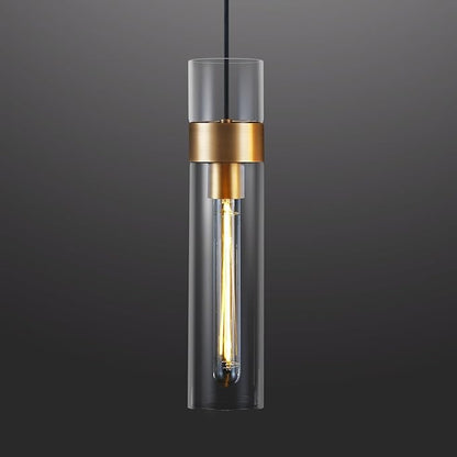 Modern Glass Brass Pendant Lights Kitchen Island, Adjustable Cord Pendant Light Fixtures, Kitchen Pendant Lighting Over Island, Indoor Chandelier for Bedroom Bathroom, Included Bulb