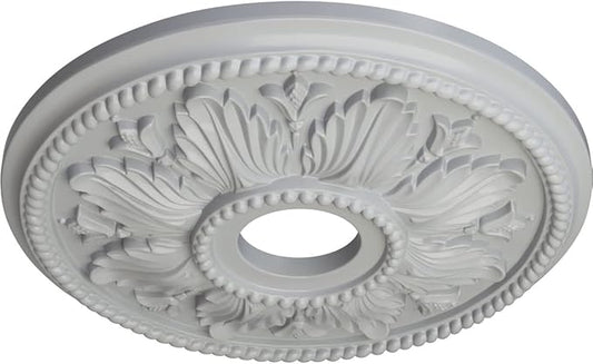 Ekena Millwork CM18ED1FRF Edinburgh Ceiling Medallion, 18 1/8 OD x 3 1/2 ID x 2 3/4 P, Frost