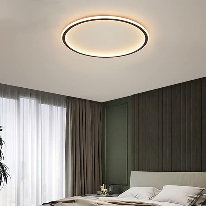 Dimmable LED Ceiling Light Fixture Flush Mount,12" Round Recessed Ceiling Lamp with APP Adjustment,Black Ceiling Lamp 3000K-6000K 33W Close to Ceiling Indoor Lighting for Bedroom Dining Living Room