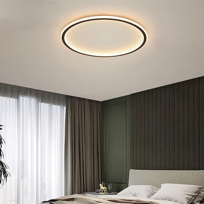 Dimmable LED Ceiling Light Fixture Flush Mount,12" Round Recessed Ceiling Lamp with APP Adjustment,Black Ceiling Lamp 3000K-6000K 33W Close to Ceiling Indoor Lighting for Bedroom Dining Living Room