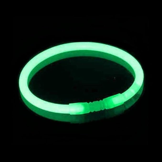 Vibrant Green Glow Bracelet, 8" (1 Count) - Eye-Catching & Long-Lasting Party Accessory, Perfect for Parties & Events