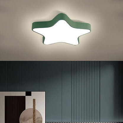LED Ceiling Light Fixture, Modern Pentagram Recessed Ceiling Lights, 3000K-6000K Dimmable Light, Close to Lighting Flush Mount Living Room Pendant Lamps (Green, 16inch)