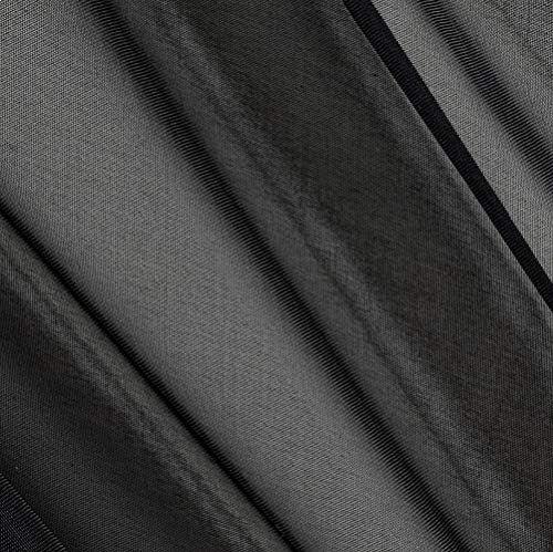 AK TRADING CO. 120" Wide (10ft Wide) X 120 Yards Roll - Sheer Voile Chiffon Fabric - Perfect for Draping Panels and Masking for Weddings, Parties & Events, Tent Draping - Black