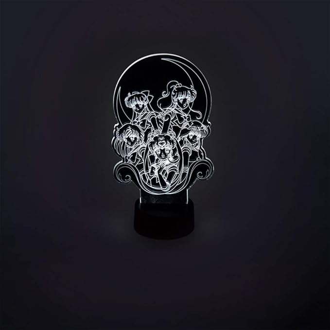Stunned Mind Sailor Moon Acrylic Lamp LED Lamp [7” x 4.32”], Night Light, Lighting, Illuminate by Just Funky - Sailor Scouts, Prism Powers, Kawaii, Magical Girls, Usagi, “in The Name of The Moon”
