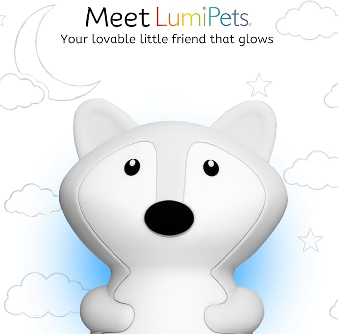 Lumipets Fiona The Fox Squishy Night Light for Kids | Silicone Mood Lamp with Tap & Remote Control | Rechargeable Color Changing Animal NightLight for Boys & Girls | Portable Nightlight with USB Cord