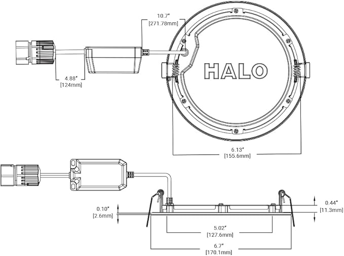 HALO Quicklink 6 Inch Canless Ultra-Thin Recessed Lighting LED Wafer Light for Ceiling and Shower - 6 Pack Starter Kit - 935 Lumens - 5 Selectable Color Temperatures, 0-10V Commercial Dimming