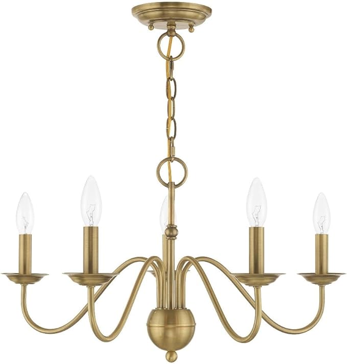 Livex Lighting 5 Lt Antique White Chandelier