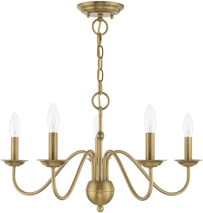 Livex Lighting 5 Lt Antique White Chandelier