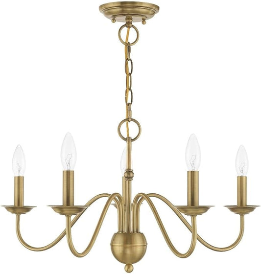 Livex Lighting 5 Lt Antique White Chandelier
