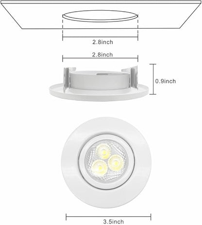 Lucky Star Pack of 6 pcs JX-9705-6 LED Downlight Fixture Housing MR16 Cut Out Size: 2.8inch GU5.3 Metal Trimless Recessed Round Frame.Ceiling Spotlights Mounting Frame.