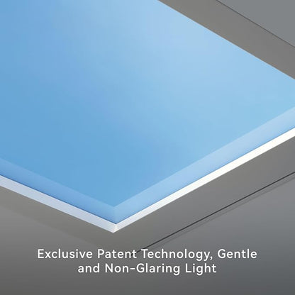 2x2 Ft Smart Blue Sky Light Ceiling Lamp, APP Control and Biological Rhythm Simulate Sunlight Irradiation, Artificial Skylight for Living Room, Bathroom, Office (2x2 Ft)
