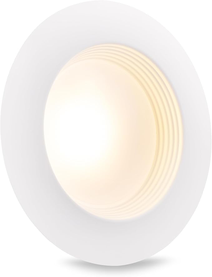 TCP LEDDR56BVCCT5 5/6 Inch LED Beveled Downlight - 50,000 Hour Life, Selectable CCT 27K-50K, 1400 Lumens, 14W, TRIAC Dimmable, E26 Adapter, UL Approved for Damp Locations, Easy Install Ceiling Light