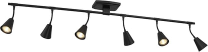 Modern LED 6-Light Track Lighting, Matte Black, 44 Inch, 6 GU10 LED Bulb Included, Directional Lighting, Kitchen Lighting Fixtures Ceiling, Spotlight Fixtures, Wall Lights for Living Room