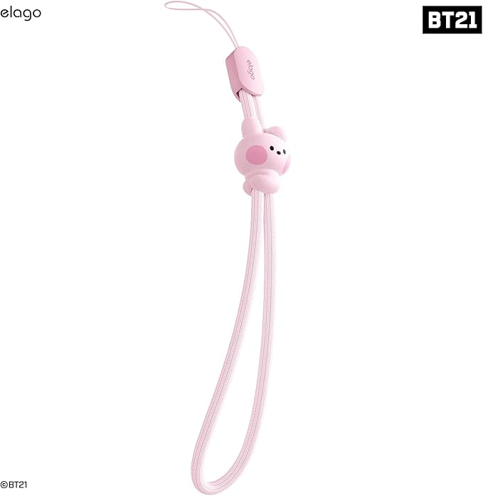 elago | LINE FRIENDS BT21 [OFFICIAL MERCHANDISE] Lanyard Wrist Strap, phone charm, keychain, Anti drop, Adjustable Button
