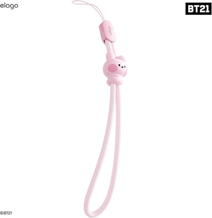 elago | LINE FRIENDS BT21 [OFFICIAL MERCHANDISE] Lanyard Wrist Strap, phone charm, keychain, Anti drop, Adjustable Button