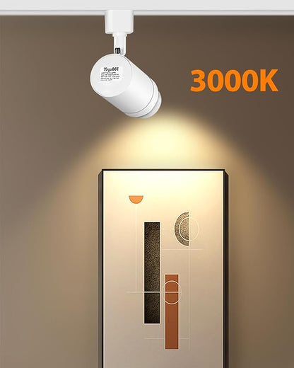 Zoomable H Track Lighting Heads H Type Track Light Heads Dimmable LED Track Lighting Fixtures Ceiling Spot Light, H Style Track Heads for H Track Lighting Rails - White CRI90 12W 8 Pack 3000K