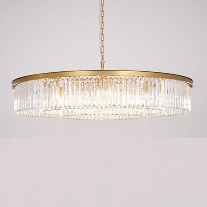 Brushed Copper Crystal Chandeliers Modern Contemporary Ceiling Lights Fixtures Pendant Lighting for Dining Living Room Chandelier D43