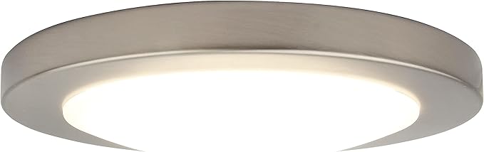 Design House Paxton Integrated LED Ceiling Disk Light, Flush Mount, Dimmable, Brushed Nickel, for Kitchen, Bathroom, Bedroom, Hallway – Design House, 588152