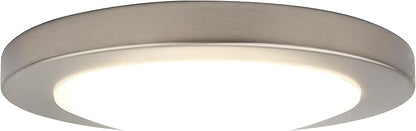Design House Paxton Integrated LED Ceiling Disk Light, Flush Mount, Dimmable, Brushed Nickel, for Kitchen, Bathroom, Bedroom, Hallway – Design House, 588152