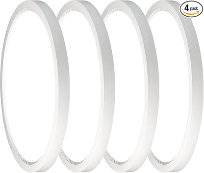 7 Inch 4Pack Super Slim Flush Mount Ceiling Light Fixture,18W 1400LM Dimmable 3CCT Selectable 3000K-6000K Round Light Fixture for Living/Bedroom,Kitchen/Bathroom,Porch &All Indoor Spaces White