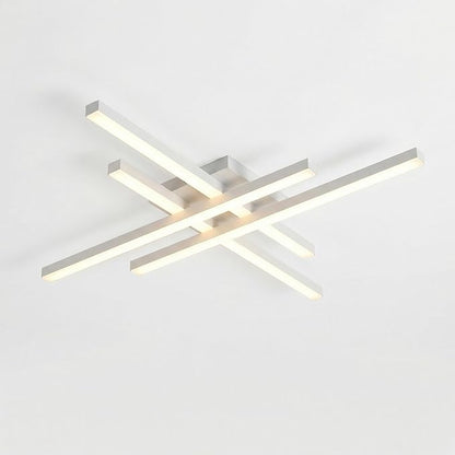 Modern 24in LED Ceiling Light, Minimalist Linear Geometric Flush Mount, 3000K Warm White Ceiling Lamp for Living Room Bedroom Kitchen Dining Room Office