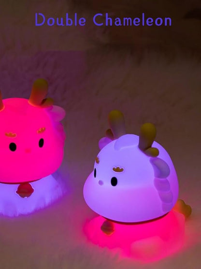 Little Dragon Kids Night Light, Cute Animal Soft Silicone LED Color Changing Lamp，Rechargeable Nursery Bedside Bedroom Table Decor, Best Birthday Christmas Gift for Kid Girl Boy